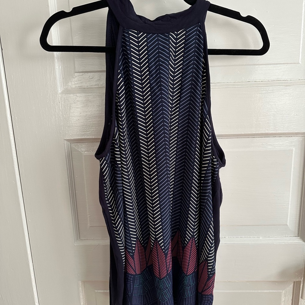 Kaileigh Navy and White Chevron Halter Top